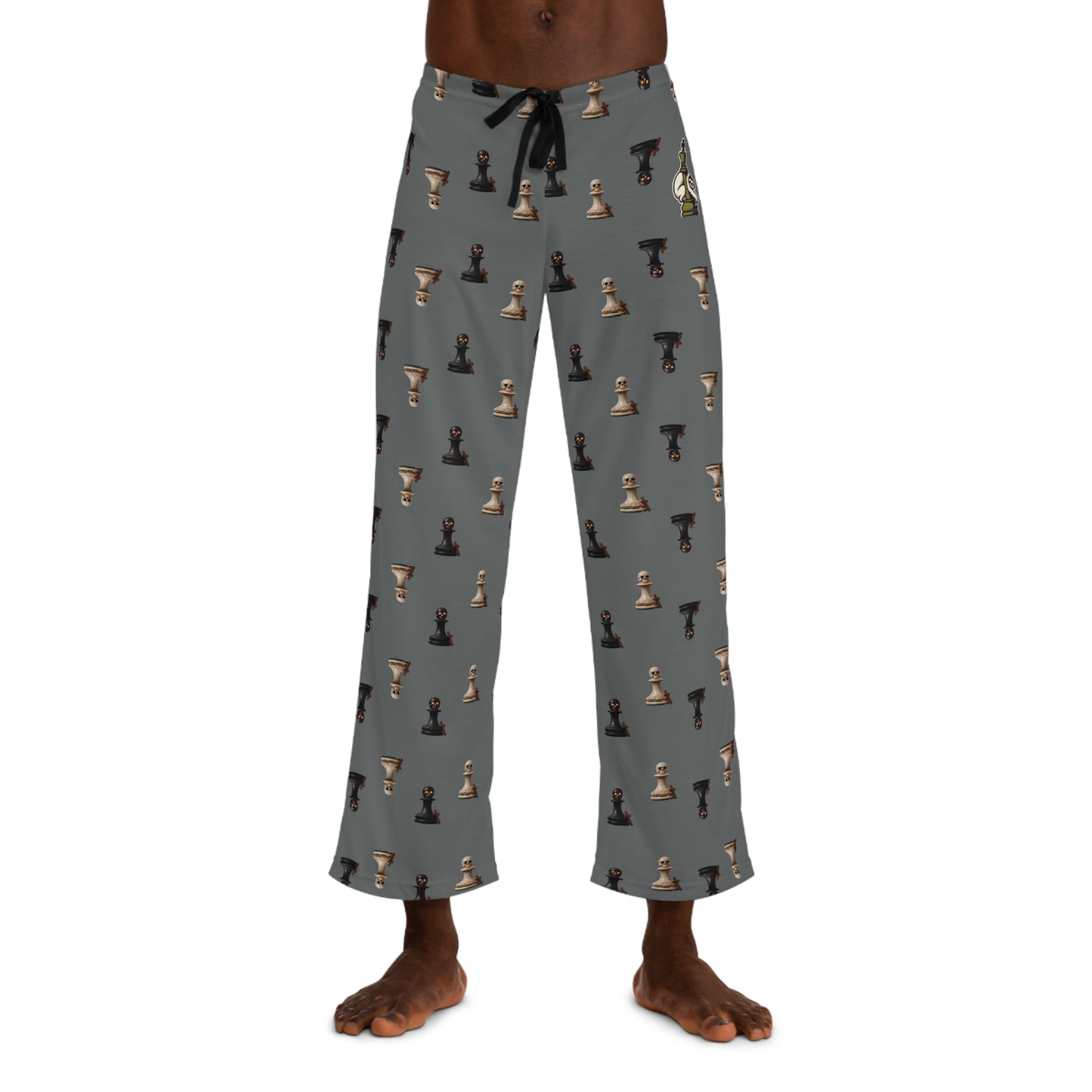 Halloween Skull Pawn Pajama Pants: Spooky Chess Sleepwear Gift