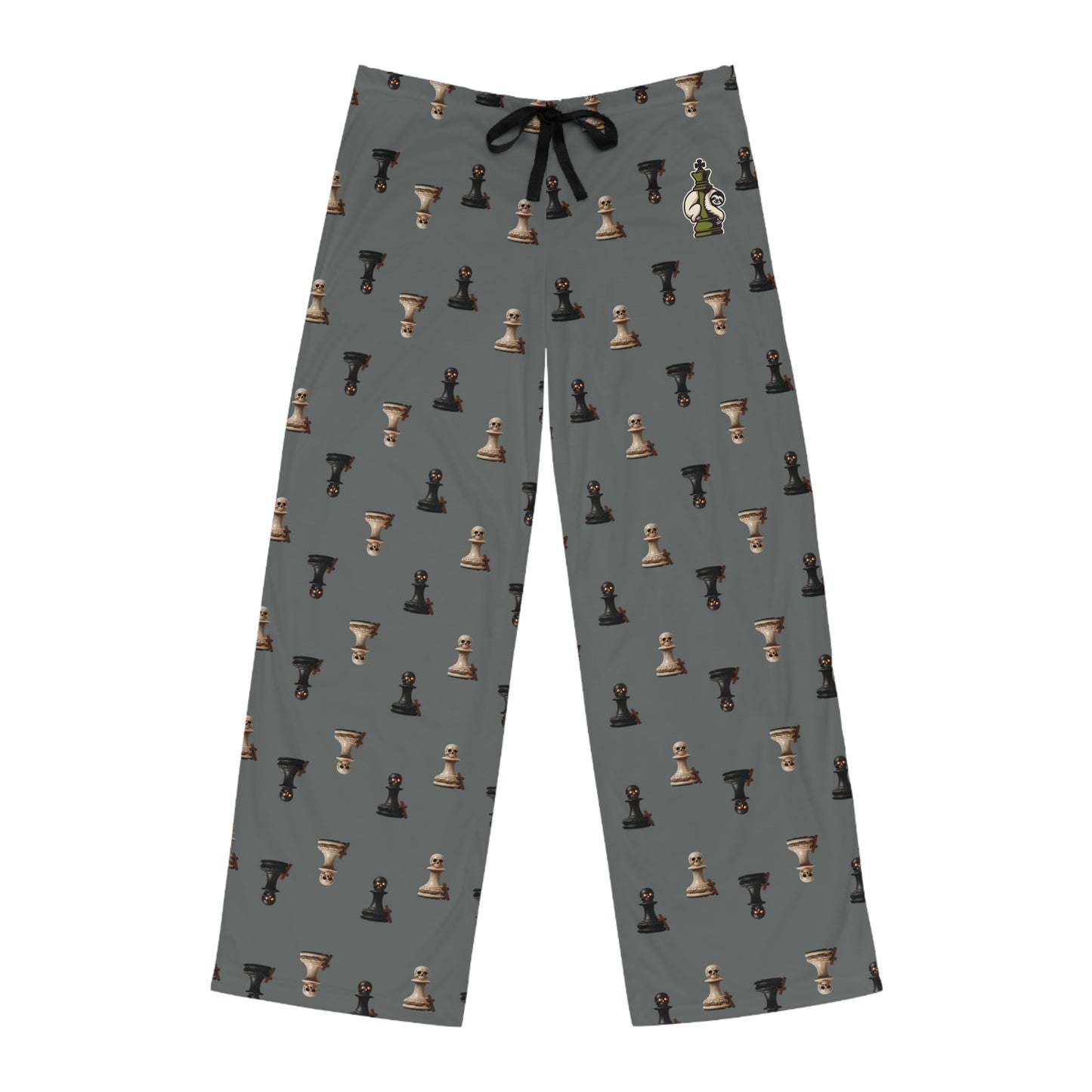 Halloween Skull Pawn Pajama Pants: Spooky Chess Sleepwear Gift
