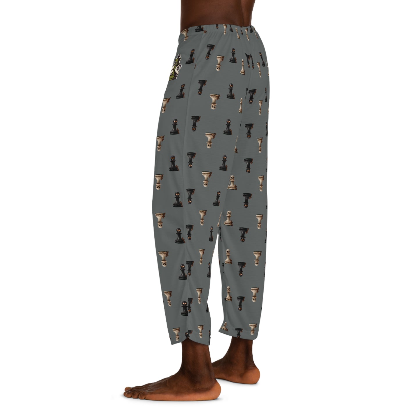 Halloween Skull Pawn Pajama Pants: Spooky Chess Sleepwear Gift